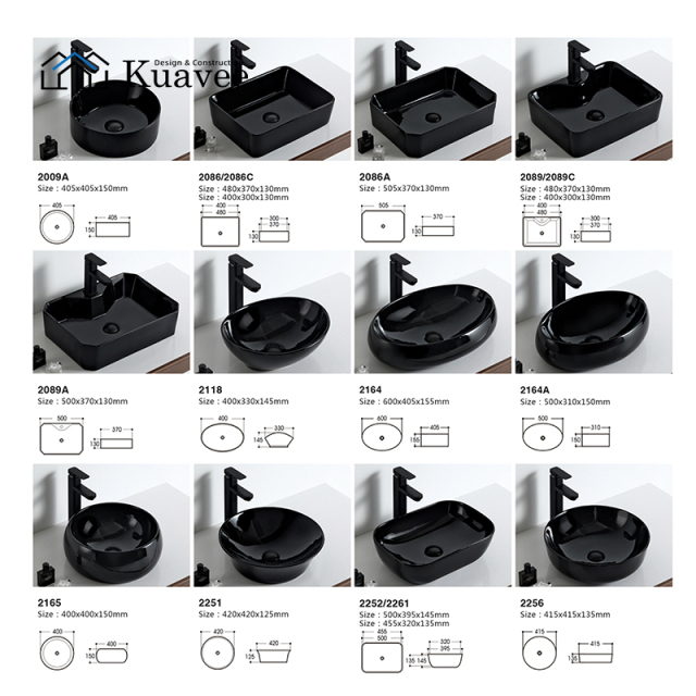 Matte Black Texture Designer Round Wash Basin In Toilet