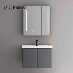 Dark Gray Defogging Bathroom Vanity Cabinet With Sink