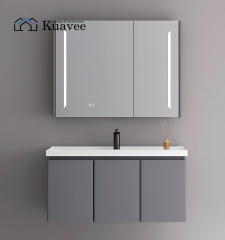 Dark Gray Defogging Bathroom Vanity Cabinet With Sink