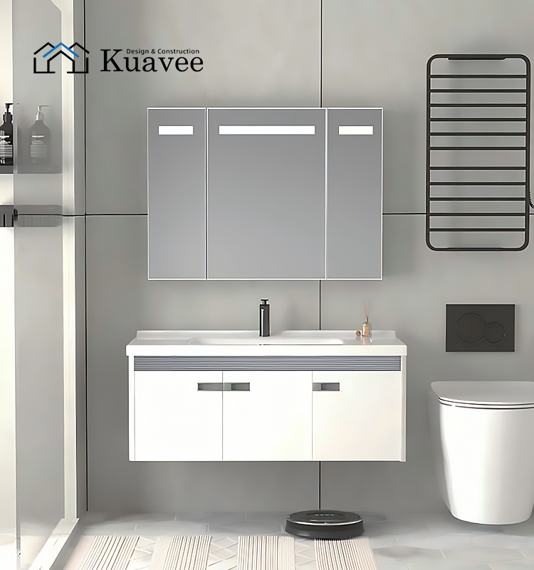 Small Size Bathroom Wall Mounted Mirror Cabinet With Sink