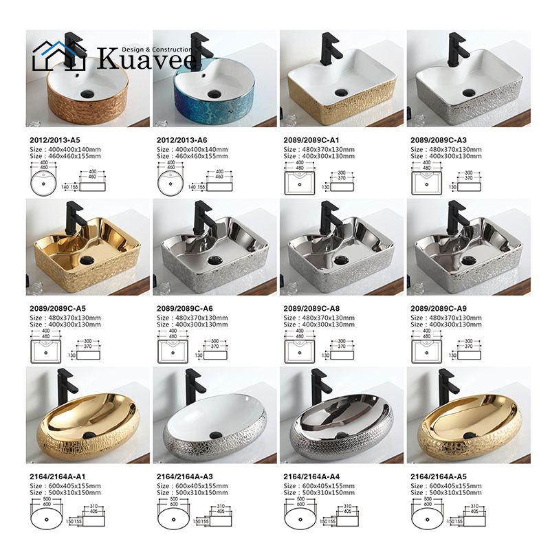 Modern Golden High-end Round Designer Counter Top Basins
