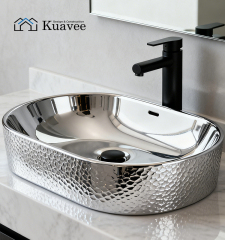 Simple Silver Wash Stand With Cera Basin For Bathroom