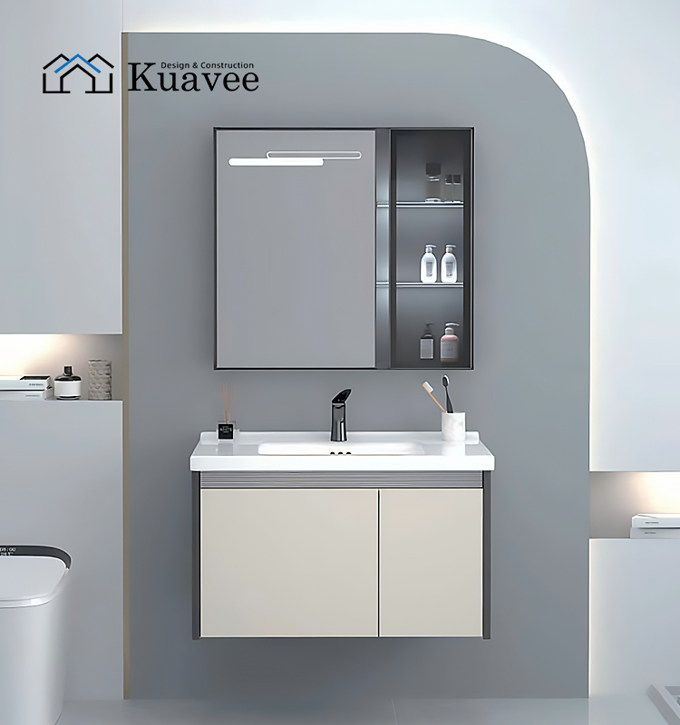 Bathroom Cabinet With Intelligent Human Body Sensor Lamp
