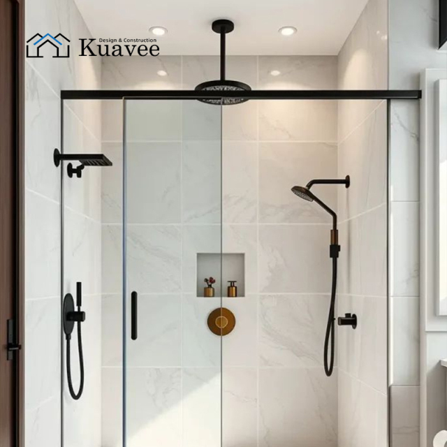 Small Size Corner Bathroom With Best Filtered Shower Heads