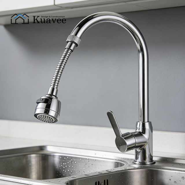 Pull-out Hot And Cold Wall Mount Kitchen Water Faucet