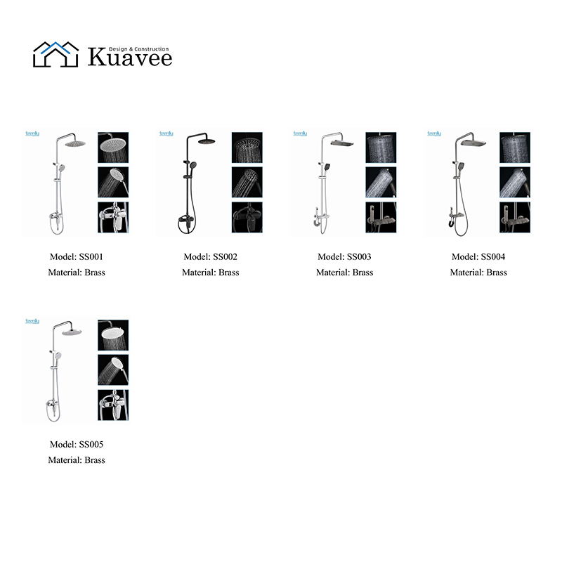 Black High End Showers With High Flow Shower Head