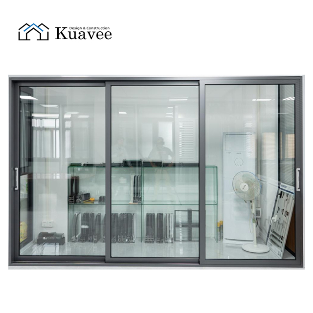 Black Lockable High Light Transmittance Glass Sliding Door