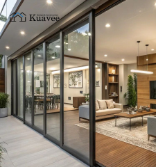 Black Lockable High Light Transmittance Glass Sliding Door