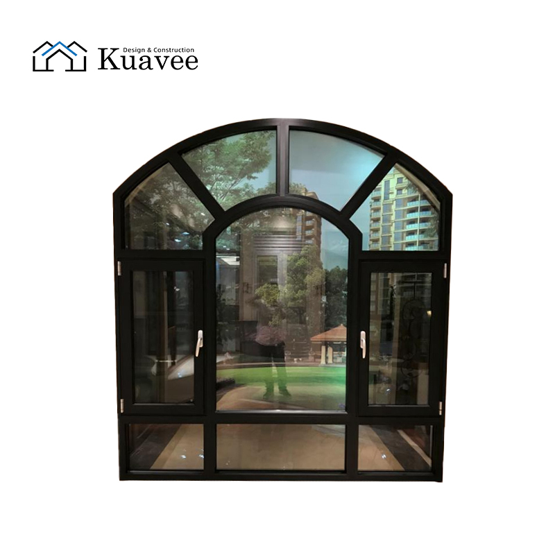 Villa High-end Customizable Solid Wood Frame Arched Windows