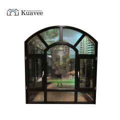 Villa High-end Customizable Solid Wood Frame Arched Windows