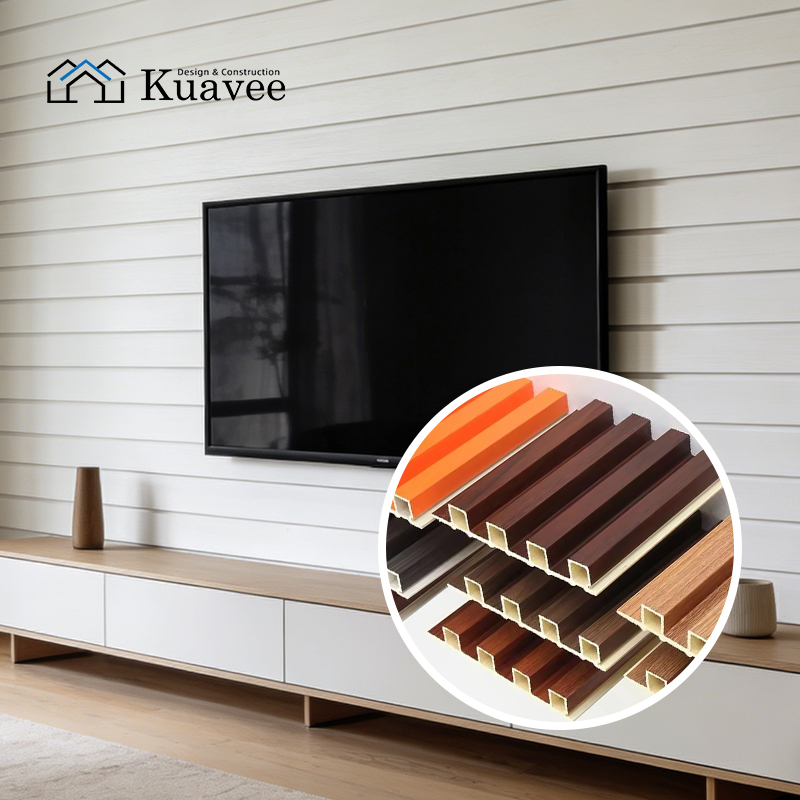 Eco-friendly WPC Fluted Wall Panel With Grille Design