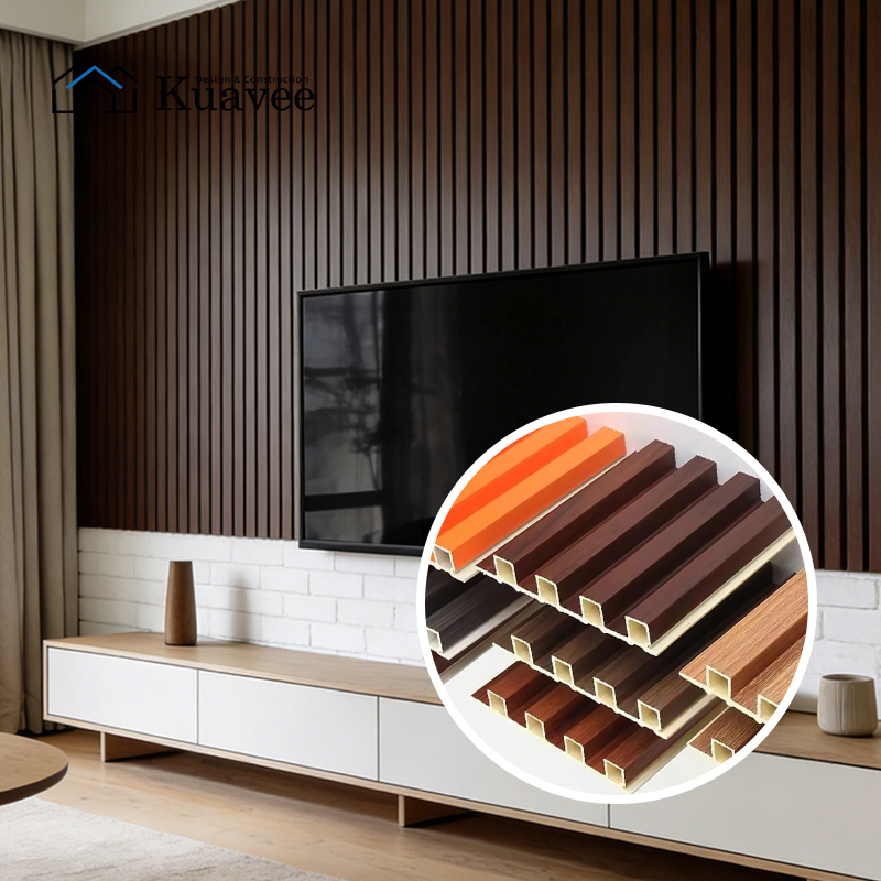 Eco-friendly WPC Fluted Wall Panel With Grille Design