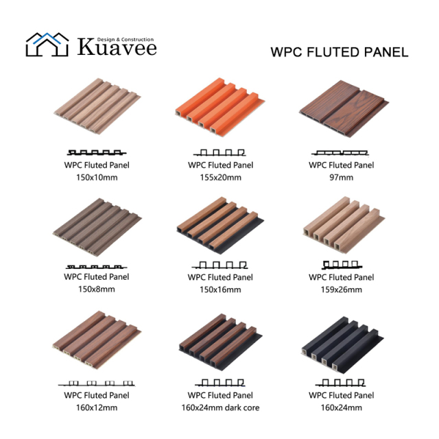 Hotel Decoration WPC Sound Proof Fluted Wall Panel