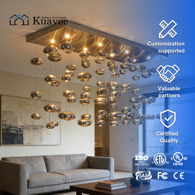 High-end Hotel Foyer Modern Glass Hanging Light Fixtures