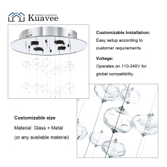 High-end Hotel Foyer Modern Glass Hanging Light Fixtures