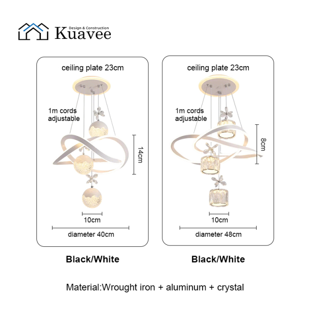 Led Light-emitting Chassis Chandeliers size