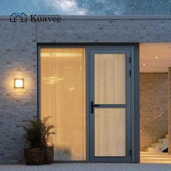 Modern Privacy Swing Door With Integrated Blinds Windows