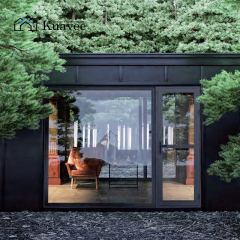 Modern Privacy Swing Door With Integrated Blinds Windows