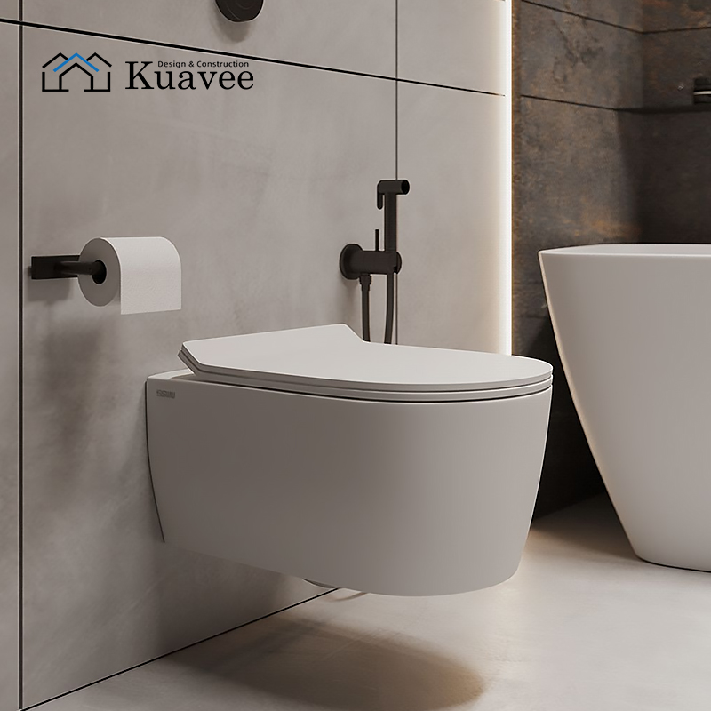 Wall-mounted water-saving toilet for Apartment 