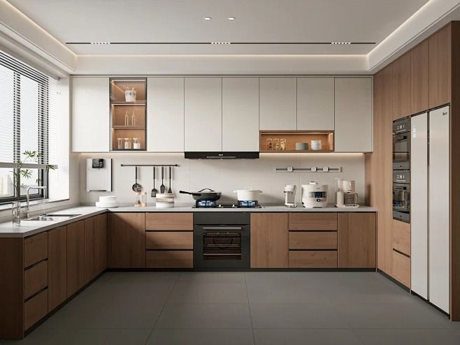 modern kitchen renovation handleless kitchen cabinet