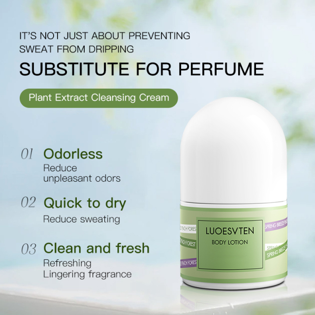 OEM ODM Natural Extract Portable Antiperspirant Refreshing Quick Drying Perfumed Roll-on Deodorant