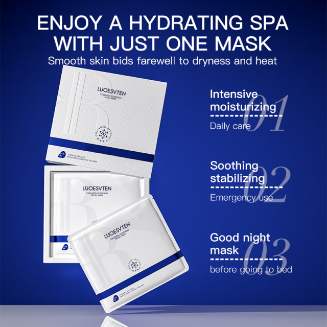 Private Label Firming Daily Face Mask with Collagen Soothing Redness Skin Korean Face Mask for Anti-Aging