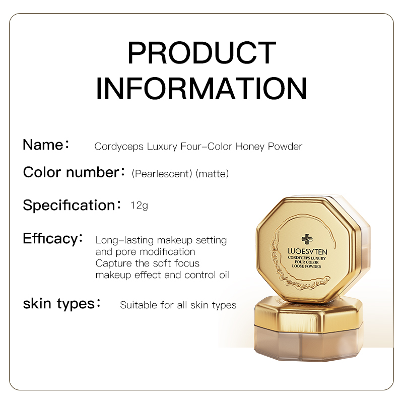 Wholesale Low Moq Mixed Color Loose Powder Absorbing Oil Setting Makeup Wearing Long Time Makeup for a Blurred Matte Finish