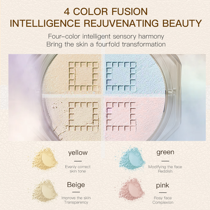 Wholesale Low Moq Mixed Color Loose Powder Absorbing Oil Setting Makeup Wearing Long Time Makeup for a Blurred Matte Finish