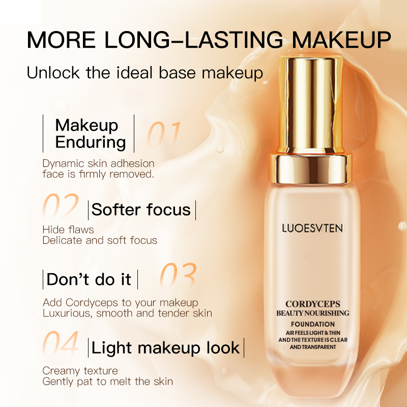Oil Control Brightening Contain Nicotinamide Serum Long-lasting Concealer Cordyceps Skin Care Liquid Foundation