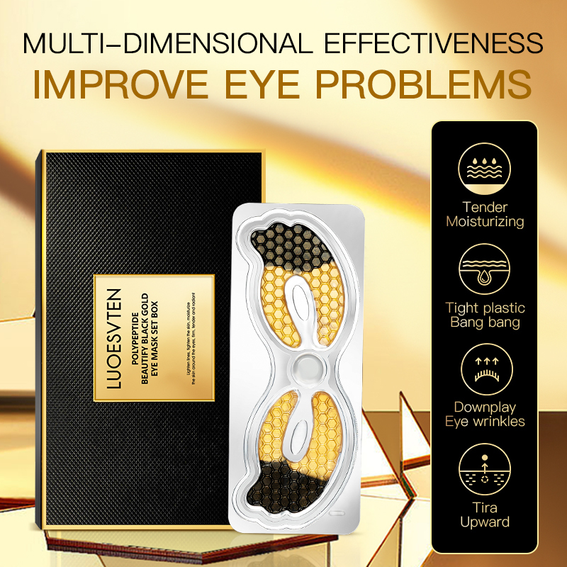 Private Label Custom logo Factory Price Collagen Peptides 24K Gold Eye Mask Patches for Firming Eye Around Skin and Anti-aging