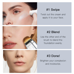 Custom logo Concealer Moisturizes Nourishes Skin 2 in 1 Changing Color Foundation Stick and Brush