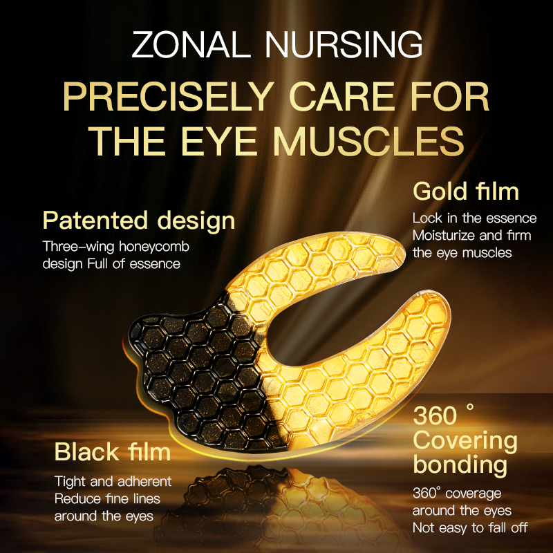 Private Label Custom logo Factory Price Collagen Peptides 24K Gold Eye Mask Patches for Firming Eye Around Skin and Anti-aging