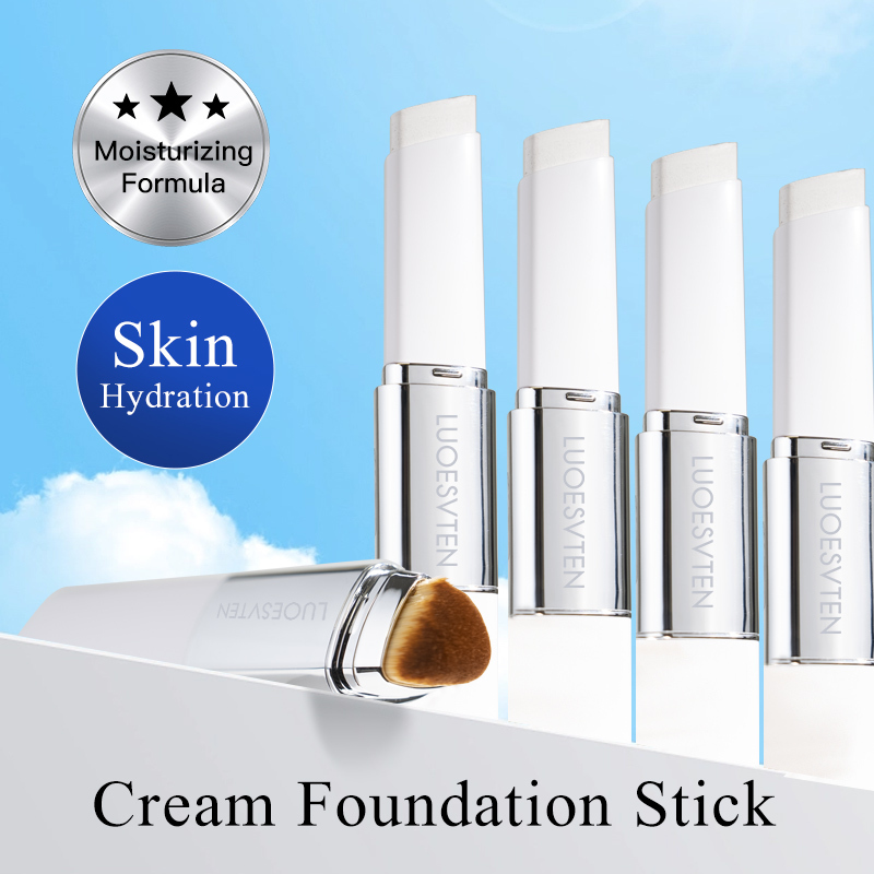 Custom logo Concealer Moisturizes Nourishes Skin 2 in 1 Changing Color Foundation Stick and Brush