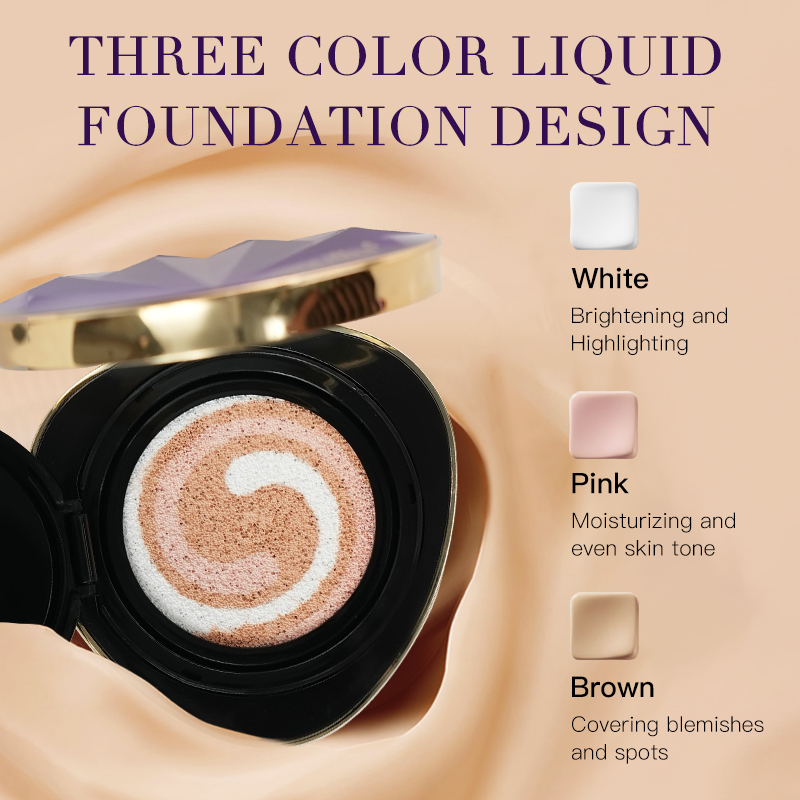 OEM ODM Luxurious Diamond Shape Glow Finish Natural Coverage Foundation with Gift Box for Dry Skin