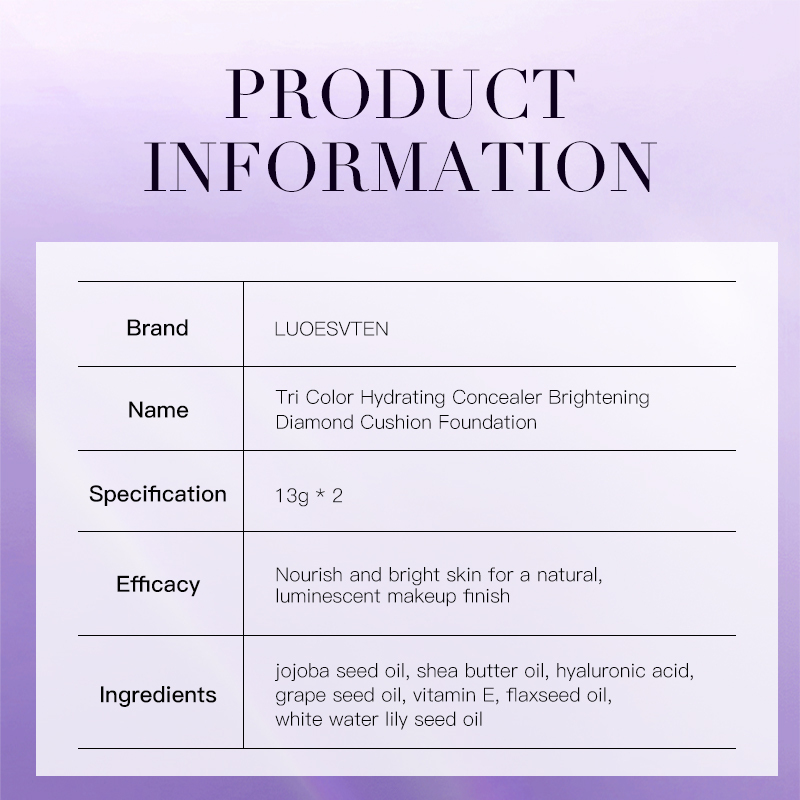 OEM ODM Luxurious Diamond Shape Glow Finish Natural Coverage Foundation with Gift Box for Dry Skin