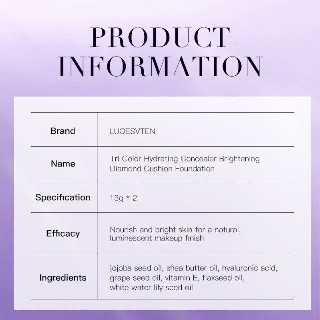 OEM ODM Luxurious Diamond Shape Glow Finish Natural Coverage Foundation with Gift Box for Dry Skin