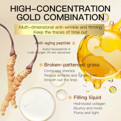 Private Label Nourish Skin Reduce Wrinkles Lighten Dark Circles Under Eyes  Ginseng and Cordyceps Extract Essence Serum Oil