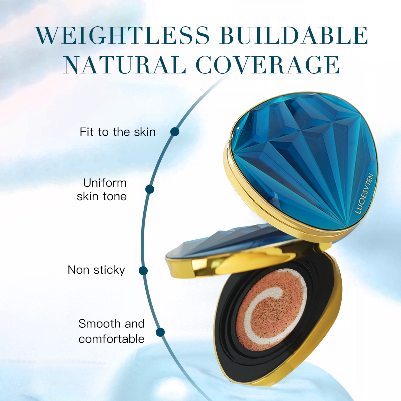 Private Label Moisturizing Isolation Concealer 3 in 1 Mixed Color Liquid Foundation air Cushion with Puff and Refill in Gift Box