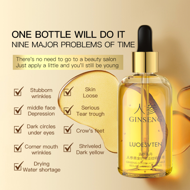 Private Label Nourish Skin Reduce Wrinkles Lighten Dark Circles Under Eyes  Ginseng and Cordyceps Extract Essence Serum Oil