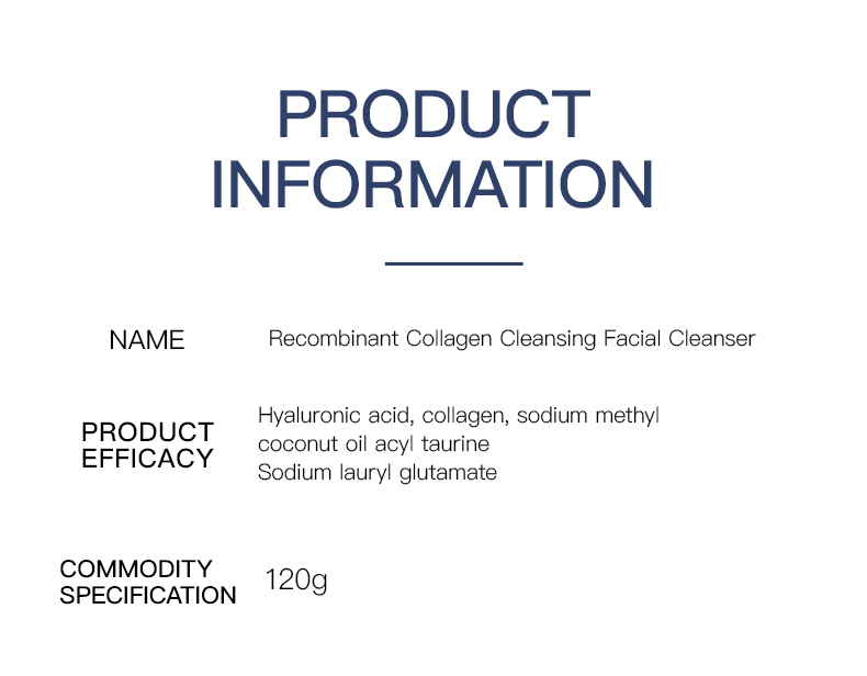 OEM ODM Collagen Hydrating Moisturizing Cleaning Remove Oil Smooth Skin Facial Cleanser Manufacturer