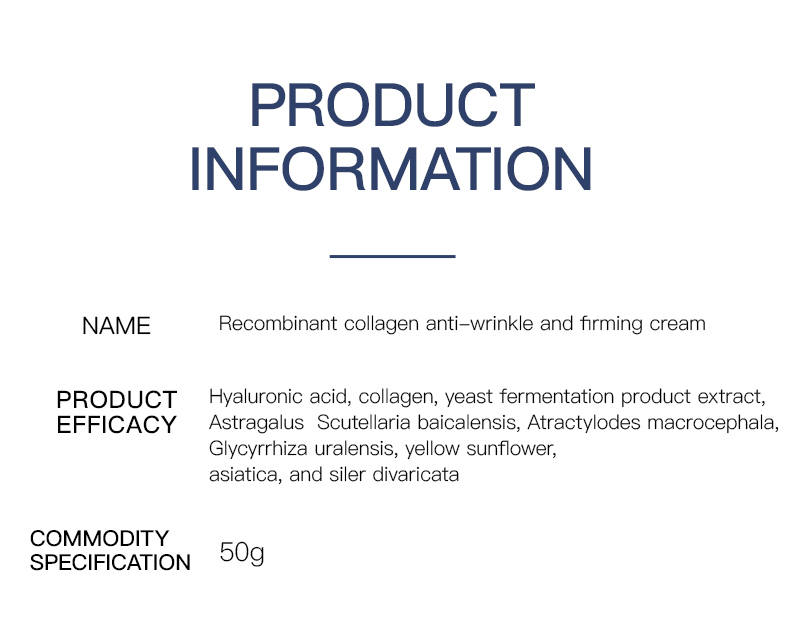 Wholesale Anti-wrinkle Anti-aging Moisturizing Smooth Non Sticky 50g Collagen Face Cream for Skincare