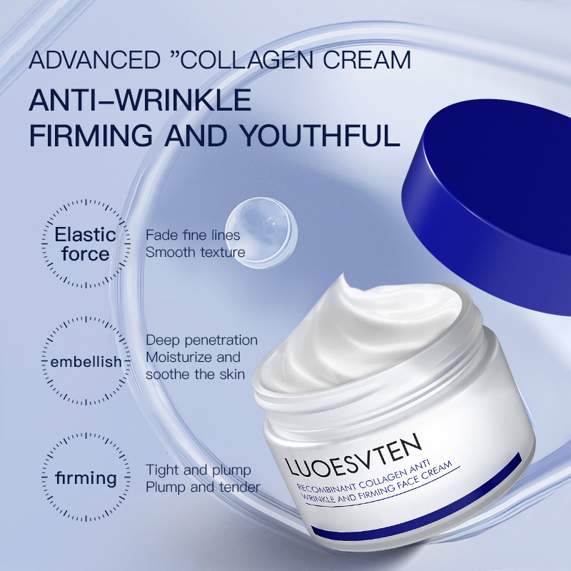 Wholesale Anti-wrinkle Anti-aging Moisturizing Smooth Non Sticky 50g Collagen Face Cream for Skincare