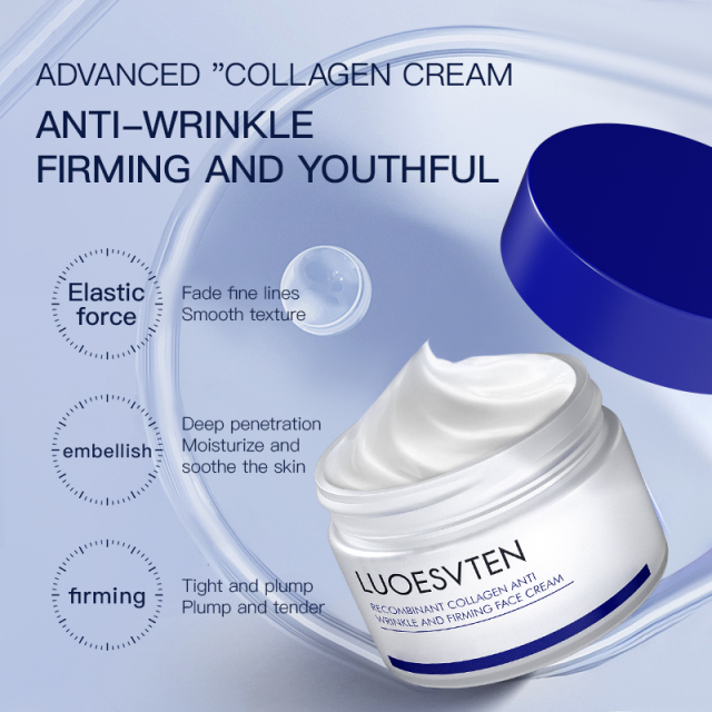Wholesale Anti-wrinkle Anti-aging Moisturizing Smooth Non Sticky 50g Collagen Face Cream for Skincare