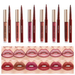 Private Label High Pigment Lightweight Trendy Matte Long-Lasting Matte Finish Lip Liner and Lip Gloss Set