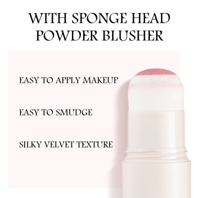 Custom logo Liquid Blush Multi Use Makeup Stick with Sponge Brush Head for Cheeks Matte Finish