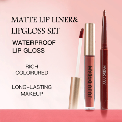 Private Label High Pigment Lightweight Trendy Matte Long-Lasting Matte Finish Lip Liner and Lip Gloss Set