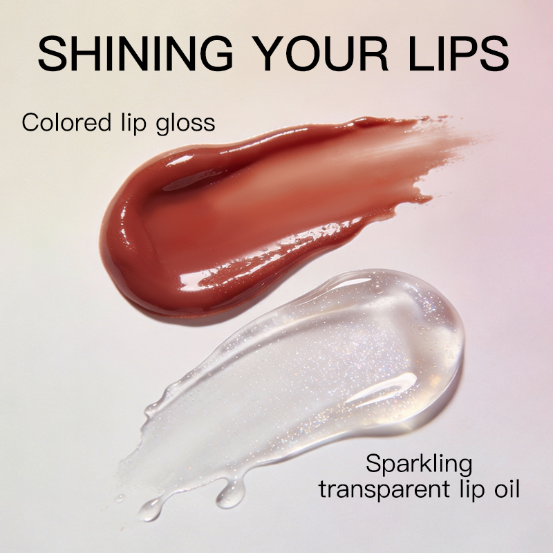 Private Label Moisturizing Shimmer Lip Oil and Lip Glaze Double Touch Liquid Lipstick