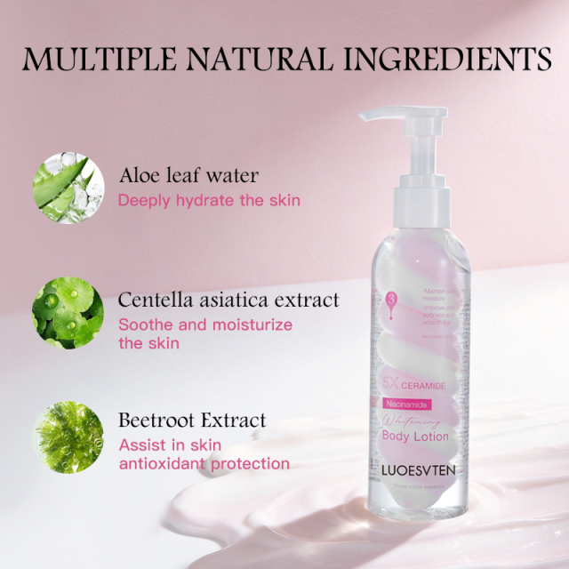 OEM ODM Niacinamide Brighten Skin Essential Oil Whitening Soothing Nourishing Moisturizing Body Lotion for Glowing Skin