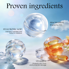 Private Label Summer Cool Hydrating SPF 50 Moisturizing Round Bottle Face Sunscreen Cream for Daily Lightweight Sun Protection