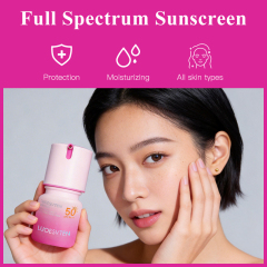 Private Label Broad Spectrum SPF 50 Weightless Water Sweat Resistant Hydrate Sunscreen Moisturizing Lotion for Face Skin Care
